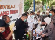 Pejabat Forkopimda dan Polres Boyolali Hadiri Pemusnahan Barang Bukti di Kejaksaan Negeri Boyolali