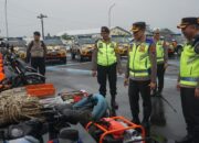 Diguyur Hujan Deras, Polres Purbalingga Tetap Gelar Apel Siaga Bencana