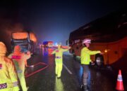 Kapolres Boyolali Pimpin Langsung Penanganan Bus Terbakar di Tol KM 480 B Dukuh Mudal