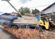 Hujan dan Jalan Turunan, Truk Colt Diesel Alami Laka Tunggal di Jalan Lingkar Kota Wonogiri