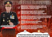 Kapolres Lhokseumawe Imbau Masyarakat Tingkatkan Kepedulian dan Kewaspadaan di Pergantian Tahun 2026, Masa Bencana Aceh