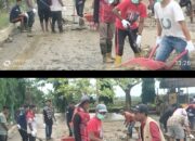 PEKERJA MBG DAN KOMUNITAS TERJUNI GOTONG ROYONG BERSIHKAN MASJID PASCA BANJIR DI ACEH TIMUR