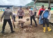 Polri di Aceh Tengah Gotong Royong Serentak, 13 Titik Fasilitas Umum Dibersihkan