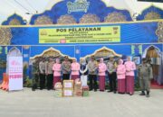 Yayasan Kemala Bhayangkari Peduli, Berikan Bingkisan kepada Petugas Pos Pelayanan Idul Fitri Polres Lhokseumawe