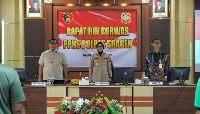 POLRES SRAGEN GELAR RAKOR BIN KORWAS PPNS, PERKUAT SINERGITAS PENEGAKAN HUKUM DAN SOSIALISASI KUHAP BARU