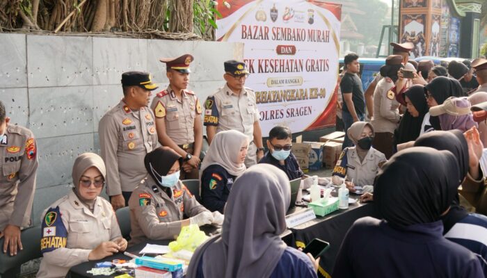 Menarik! Bakti Kesehatan HUT Bhayangkara ke-80 di Acara CFD Sragen Diserbu Pengunjung