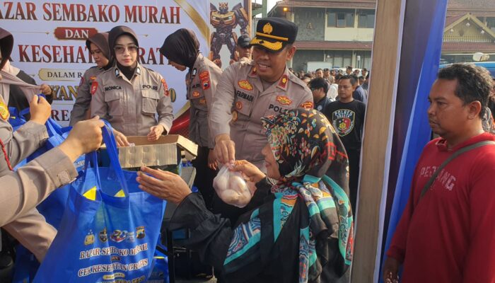 Hari Bhayangkara ke-80, Polres Sragen Tebar Kepedulian Lewat Bazar Sembako Murah yang Diserbu Masyarakat