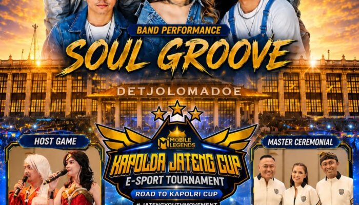 Soul Groove Band Siap Guncang Panggung Turnamen E-Sport Kapolda Jateng Cup 2026 di De Tjolomadoe Akhir Pekan Ini