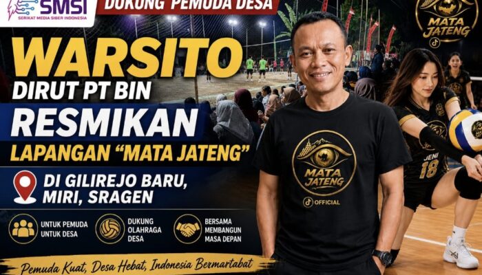 Warsito Dirut PT BIN Resmikan Lapangan “Mata Jateng” di Gilirejo Baru Miri Sragen