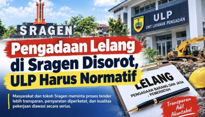 Pengadaan Lelang di Sragen Disorot, ULP Diminta Jalankan Proses Secara Normatif dan Transparan