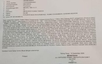 Diduga Dianiaya di Depan Rumah, Sri Megawati Desak Polres Tebing Tinggi Bertindak