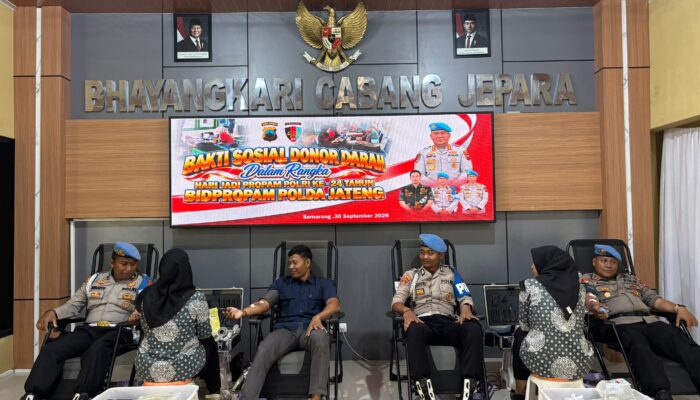 Setetes Darah untuk Sesama, Bidpropam Polda Jateng Gelar Aksi Donor Darah Sambut HUT ke-24 di Jepara
