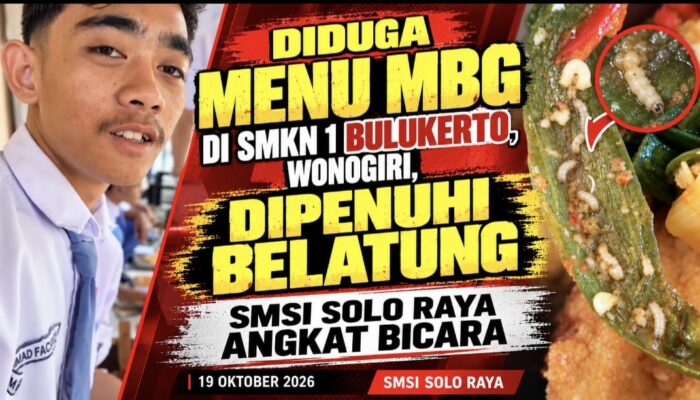 Menu MBG di SMKN 1 Bulukerto, Wonogiri, Dipenuhi Belatung, SMSI Solo Raya Angkat Bicara