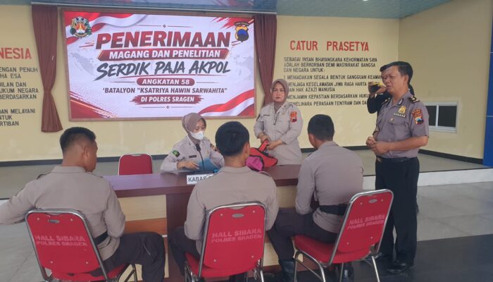 Hari Pertama, Tiga Calon Perwira Akpol Magang di Polres Sragen Jalani Tes Kesehatan
